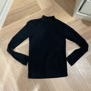 American Apparel Mock Neck Top Long Sleeves in Black Size XS